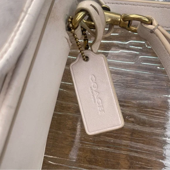 Coach Studio Chalk White Quilted Leather Brass Hardware Shoulder Bag Crossbody - Picture 5 of 15